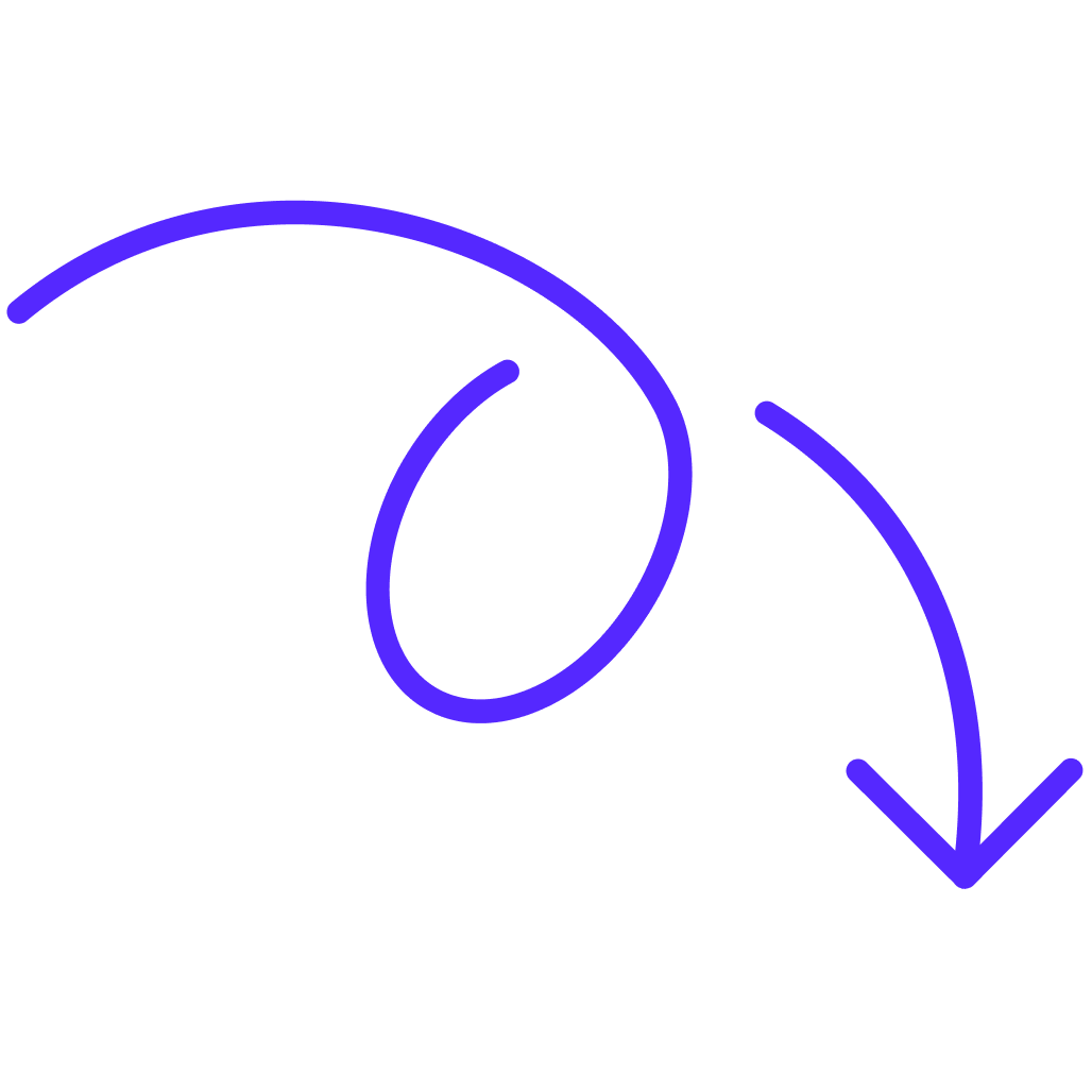Curly arrow pointing to chat